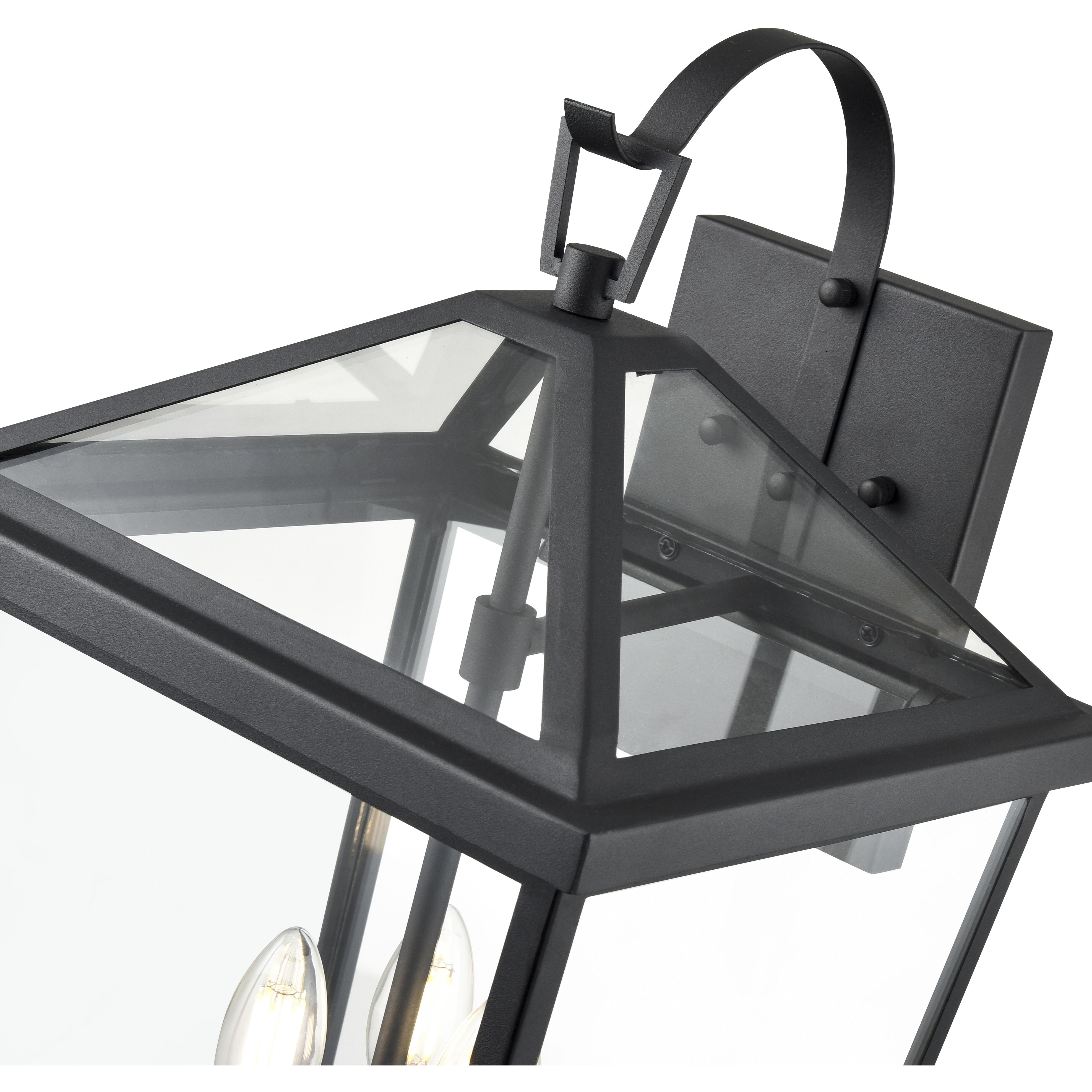 Mensun 3 Light 20.75 inch Textured Black Outdoor Wall Sconce